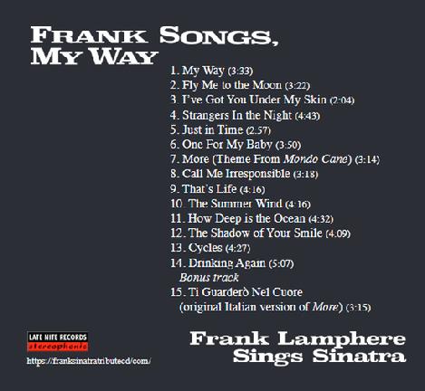 Frank Lamphere's Frank Sinatra tribute album "Frank Songs, My Way"